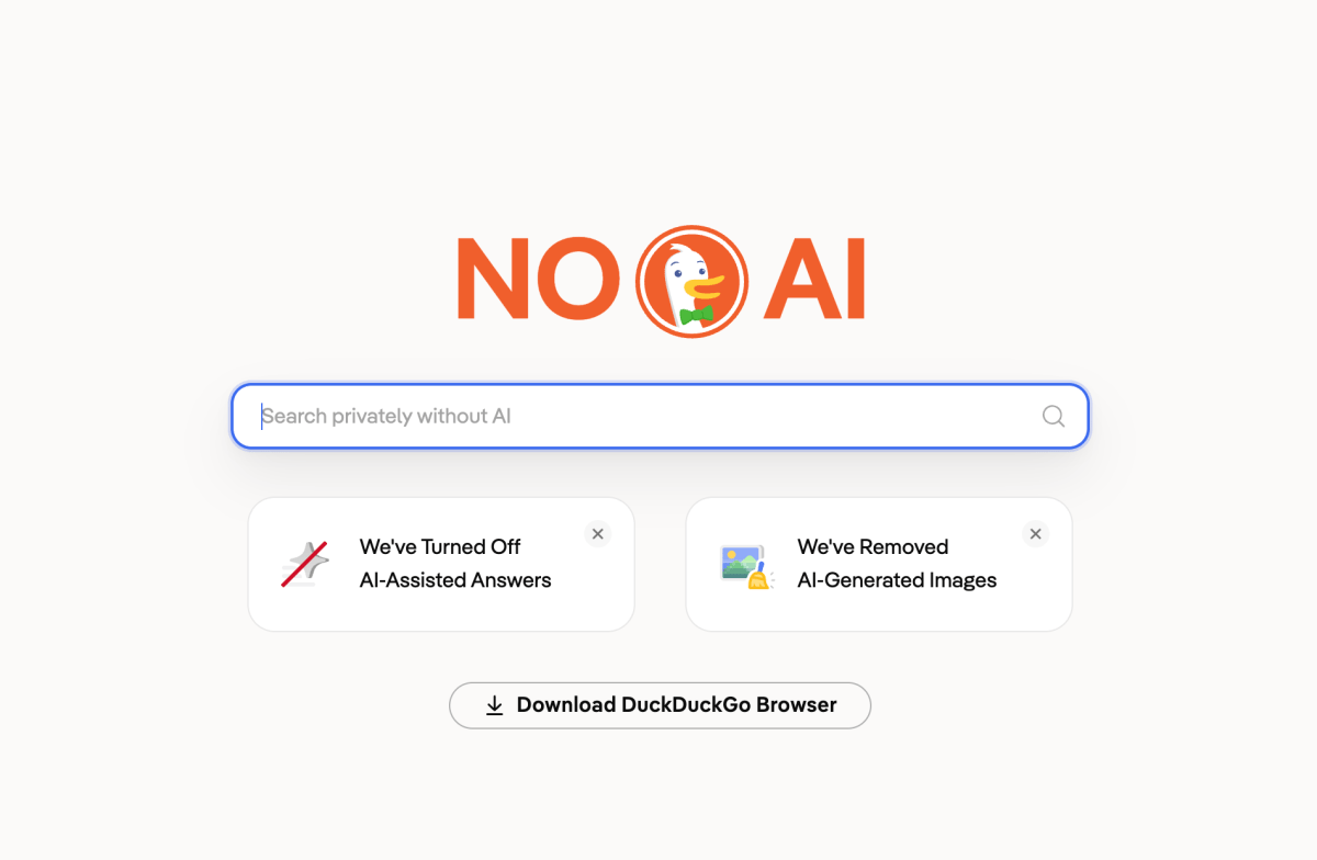 隐私搜索引擎 DuckDuckGo 推出无AI扩展，保护用户数据安全